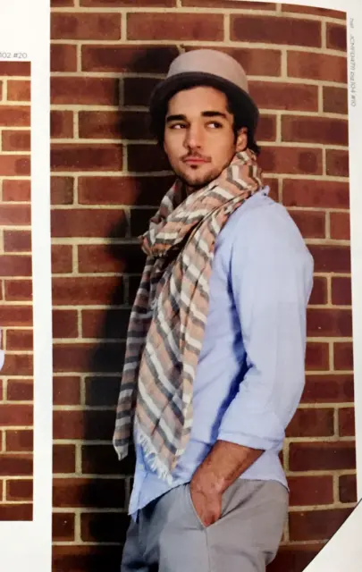 New Men Fashion Cotton Long Scarf Wrap Distressed Striped Peach/Beige/Black Soft