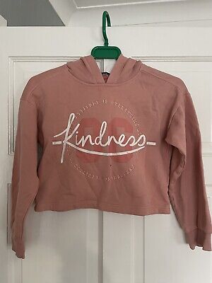 George Girls Pink Kindness Cropped Hoodie age 9-10 Years