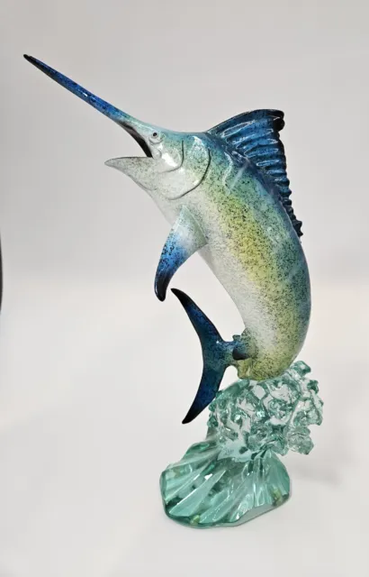 Wyland Lucite Marlin Sculpture, 2006 Gameday, Rare, 15.5 in tall,11 in Wide