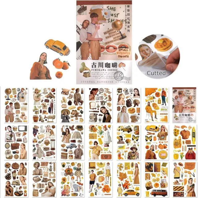 30PCS Washi Sticker Book for Journaling Scrapbooking Diary Album