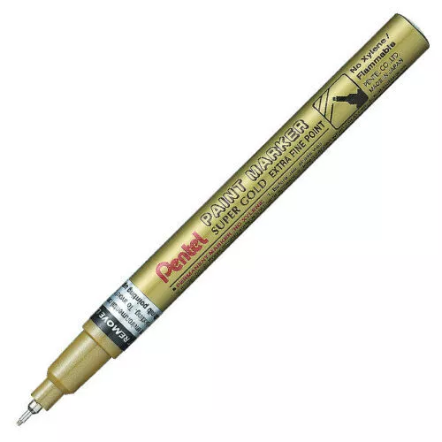 Pentel Permanent Paint Marker - Metallic Gold - Extra Fine Tip - 1 2 3 6 12 Pens
