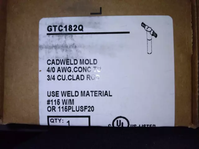 FACTORY NEW FREE SHIP LOT OF (2)  Erico CADWELD GTC-182Q 4/0AWG TO 3/4CU ROD