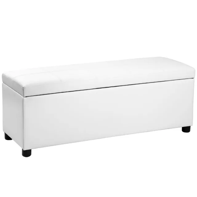 NEUHOLZ® Banco otomano taburete habitación tapizado arcón baúl blanco asiento