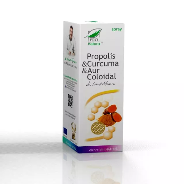 Propolis Curcuma Aur Coloidal spray 50ml, romanian natural health product