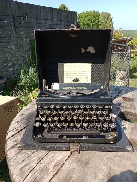 Máquina de escribir portátil vintage Remington modelo 5 - c1930