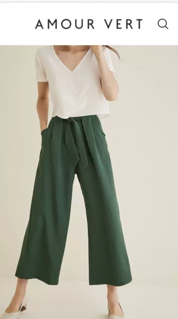 Amour Vert Women's Size Medium Eldora Tencel Wide Leg Pant in Green NWT