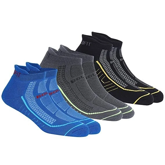Men & Women Designer Sports Socks Soft Ankle Length Athletic Shock- 3 Pairs