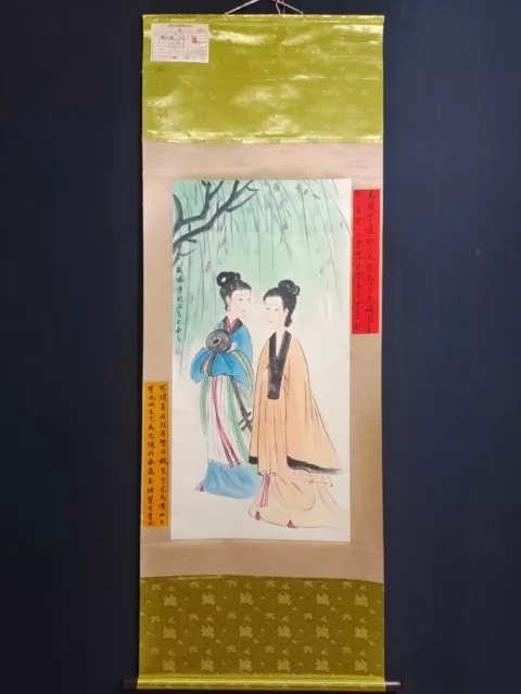 Excellent Old Chinese 100% Hand Painting Scroll Beauty By Fu Baoshi 傅抱石 仕女