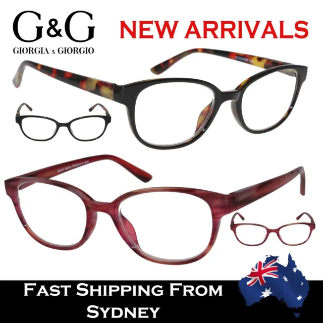 G&G Womens Ladies Reading Glasses Fashion Black Tortoise Red Pastel 1.0 ~ 3.5