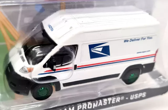 Greenlight 1/64 RAM Promaster 2019 USPS Van CHASE Edition Model Car