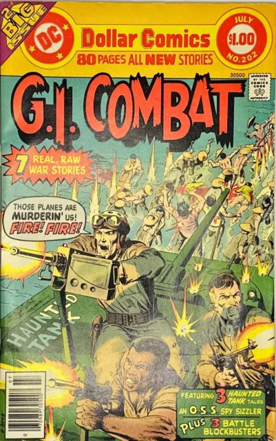 G.I. COMBAT No 202 June 1977 DC Comics Dollar Series 80 Pages Haunted Tank