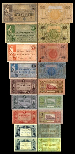 2x 10 - 1.000 Gulden - Edition 1917 - 1929 - Reproduction - NL 12 2x 10 - 1.000 Gulden - Edition 1917 - 1929 - Reproduction - NL 12