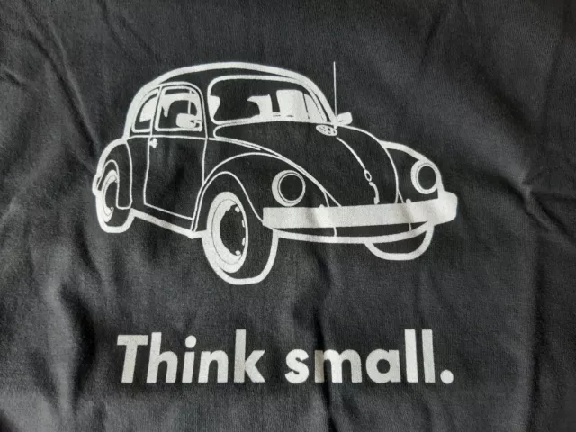 Genuine VW Volkswagen Tshirt, grey, Medium, NEW 'Think small' beetle design