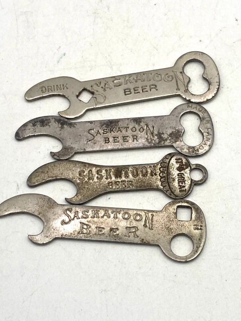 Vintage Advertising BOTTLE OPENER x4 SASKATOON Beer Brewery Saskatchewan KEY