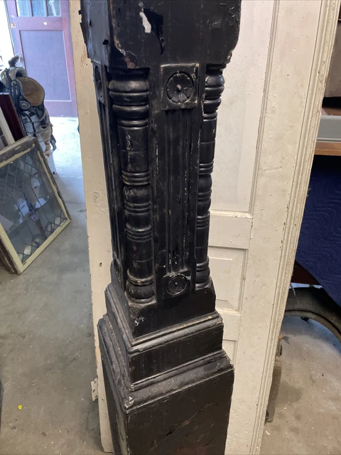 Bova Antique Carved Newell Post 67 inch H by 8.75 base 3