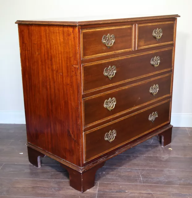 George III Style Mahogany Crossbanded Chest of Drawers