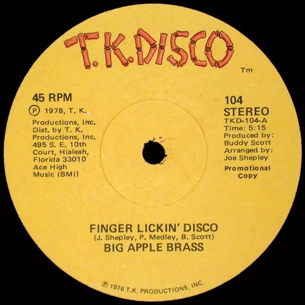 Big Apple Messing - Finger Lickin' Disco (12", Promo) (sehr gutes Plus (SEHR GUTER ZUSTAND +)