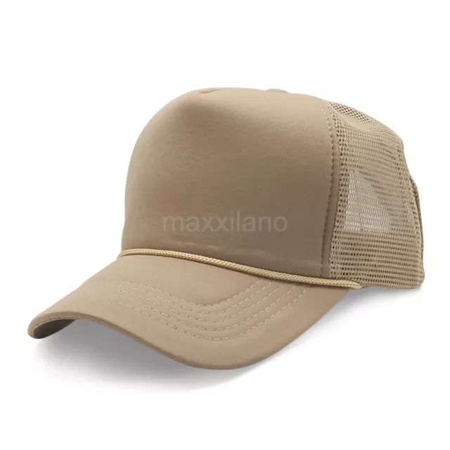 Trucker Hat Foam Mesh Baseball Cap Snapback Adjustable Plain Solid Men Sport Cap