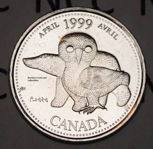 Canada 1999 April 25 cents UNC Millenium Series Canadian Quarter