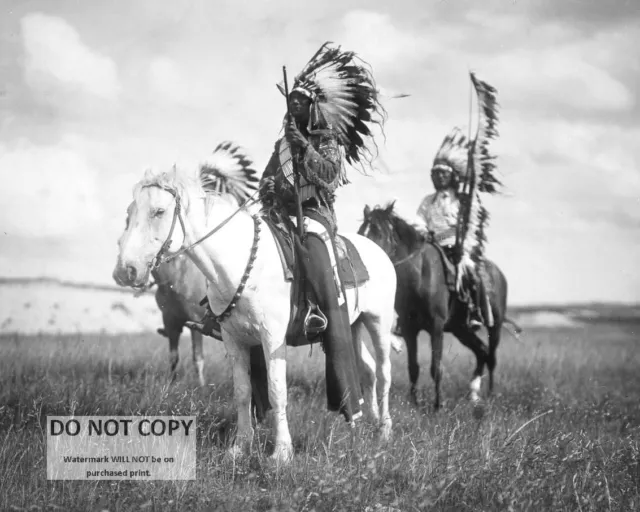 Sioux Chiefs On Horseback Circa 1905 Edward S. Curtis - 8X10 Photo (Ab-618)