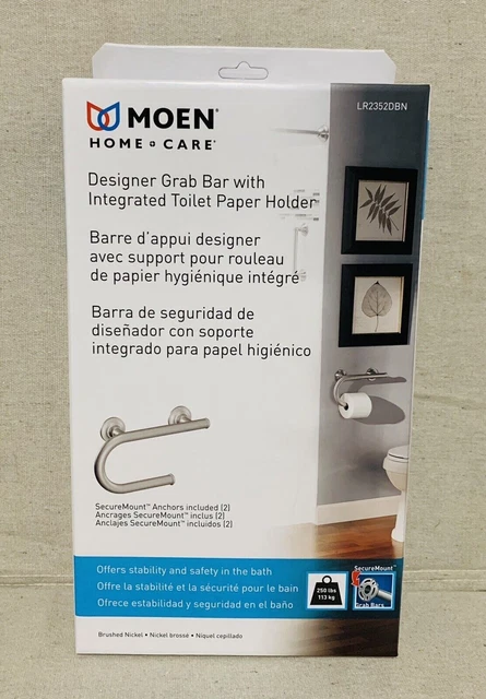 Soporte de papel higiénico níquel cepillado Moen Home Care Designer LR2352DBN