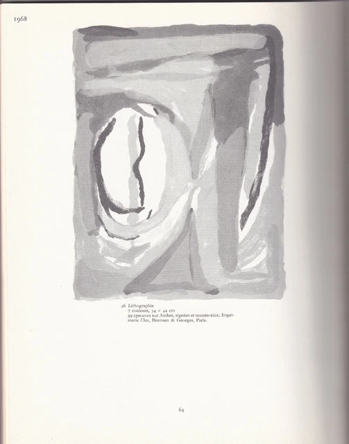 BRAM VAN VELDE - Lithographie lithograph signée numérotée 1968 Beckett