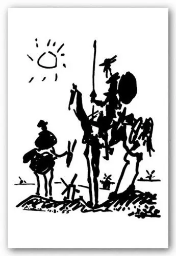 Don Quixote Sancho Panza 1955 Wall Art Poster Print Pablo Picasso Home Decor