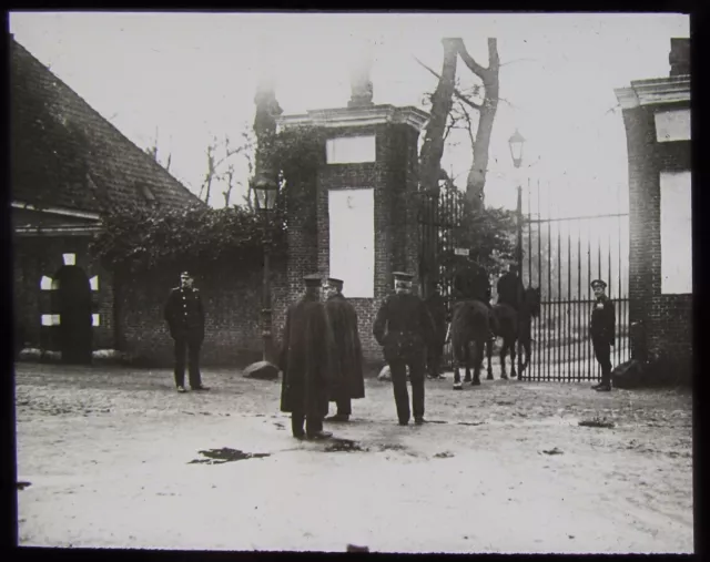Glass Magic Lantern Slide KAISER & CAPTAIN WW1 PHOTO WORLD WAR ONE