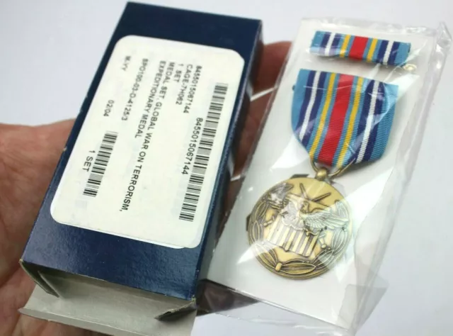 Genuine Us Army Boxed Medal Global War On Terrorism Expeditionary Medal (Auc)