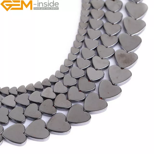 Hematite Heart Shape Coated Reflection Healing Loose Beads Jewelry Making 15" 2