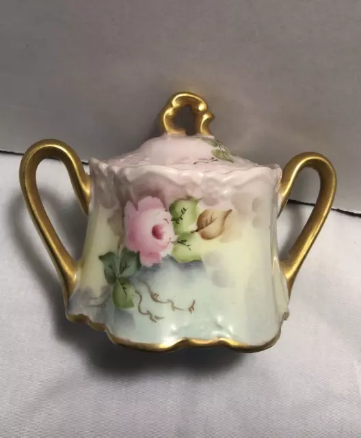 Vintage Sugar Bowl With Lid Porcelain By Norma Albury And Signed