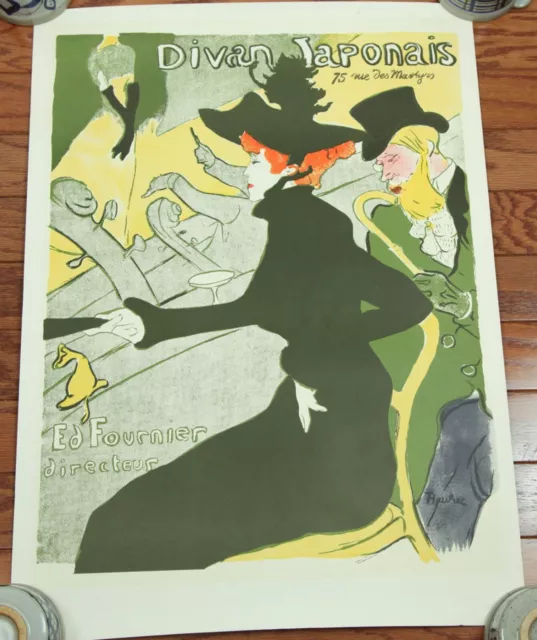 Henri de Toulouse Lautrec Divan Japonais Lithograph Print by Edwin Ancourt Vtg