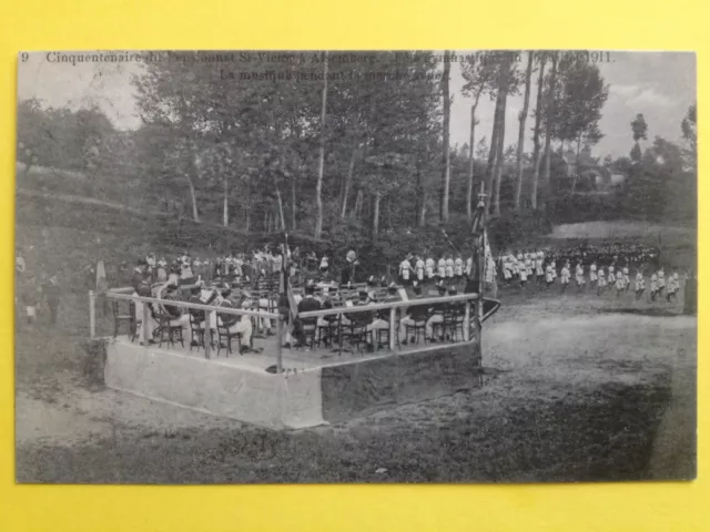 cpa BELGIQUE 50 ans du PENSIONNAT St Victor à ALSEMBERG BEERSEL GYMNASTIQUE 1911