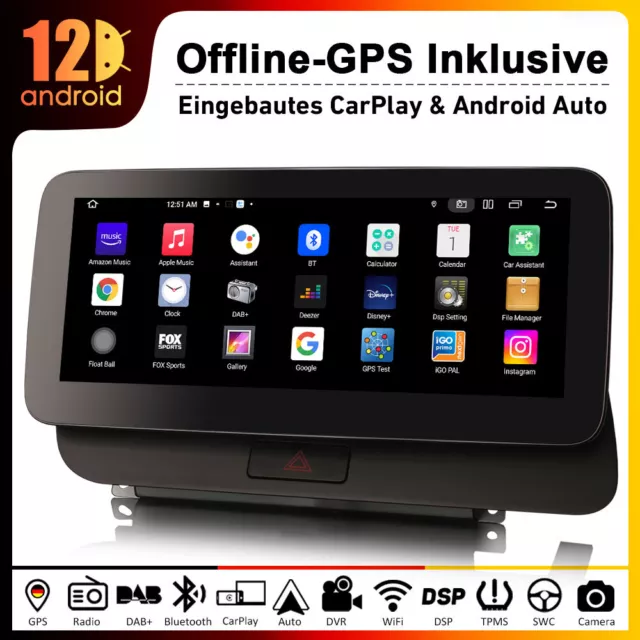 8 Kern CarPlay Android Auto 12 Autoradio Für Audi Q5 MMI GPS Navi BT DAB+ Kamera