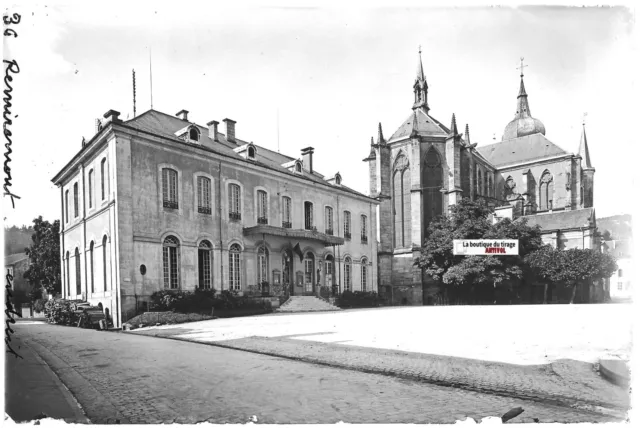 Remiremont, Vosges, Plaque verre photo ancienne, positif noir & blanc 10x15 cm