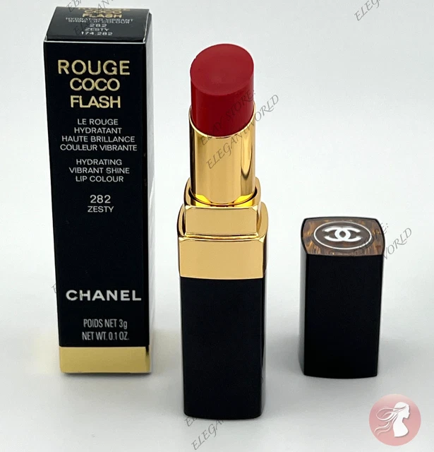 CHANEL ROUGE COCO Flash Lipstick #282 ZESTY, Authentic New In Box