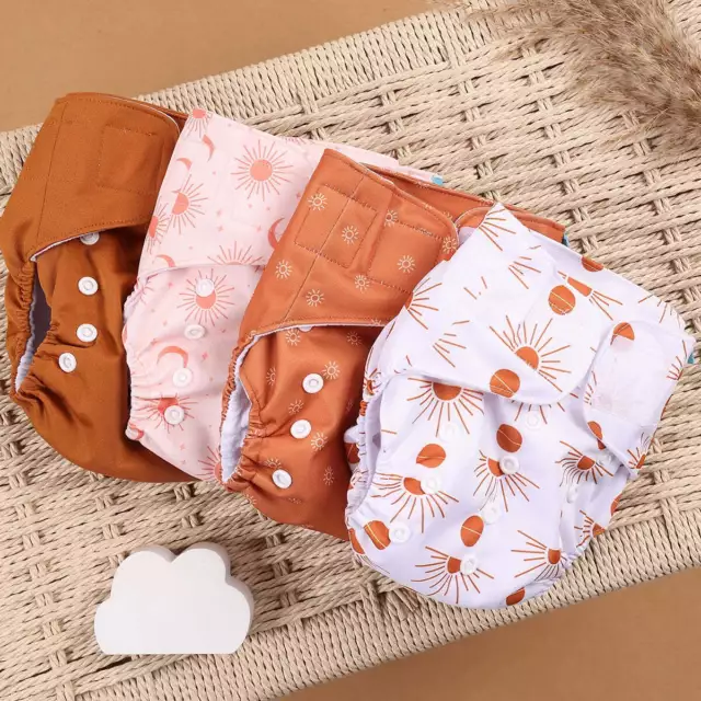 Happyflute 4Pcs/Set Eco-Friendly Cloth Diaper Ecological Reusable Baby Diapers