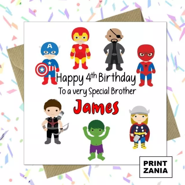 Personalised Boys Avengers Marvel Endgame Birthday Card Son Grandson Nephew AAI