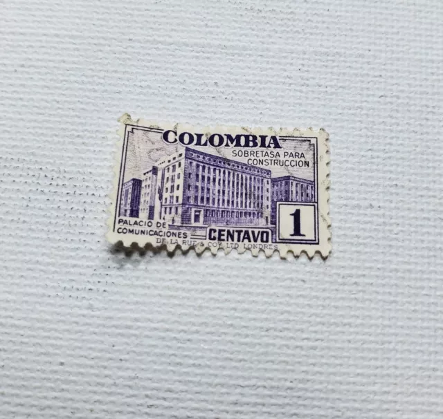 Colombia Sobretasa Para Construccion 1 Centavo Postage Stamp   04/124