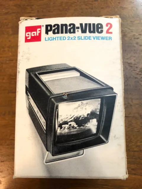 Vintage GAF Pana-Vue 2 Lighted 2x2 Slide Viewer with Booklet  (Tested)