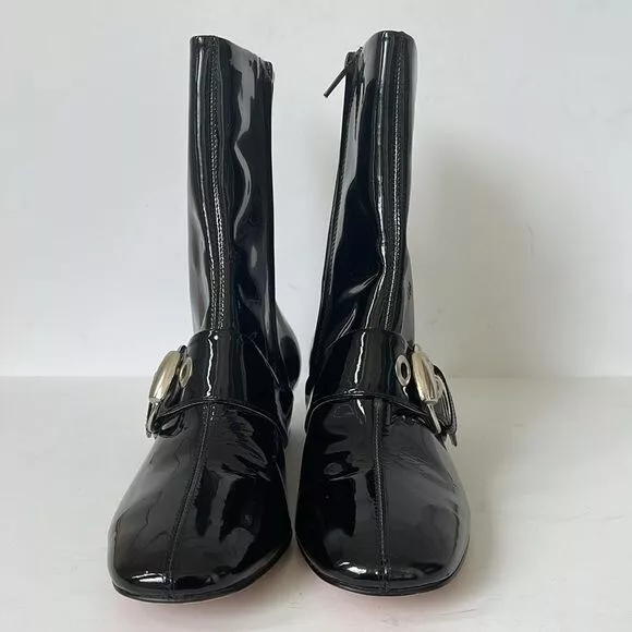 Boutique 9 Womens Sarah Black Patent Leather Heeled Chelsea Boots 8M NWOB 3