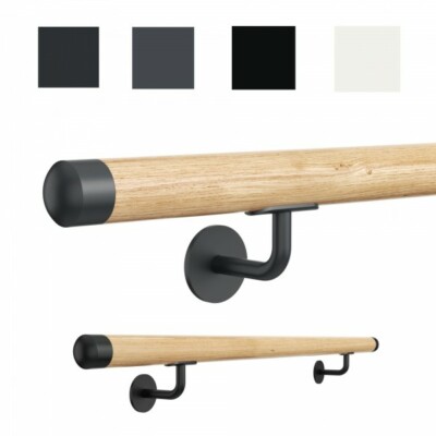 GPD LED Holzhandlauf Rampe avec Éclairage Chêne 50x40mm Vrai Bois Edelstahi Inox 