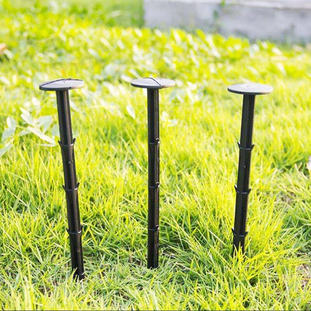 50Pcs Garden Pegs Rustproof Plastic Barbed Fixing Weed Mat Stakes Nails Charm GA