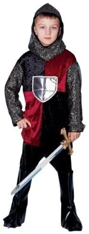Franco Costume Culture Boy's Silver Black Lancelot Halloween Cotume - Size Large