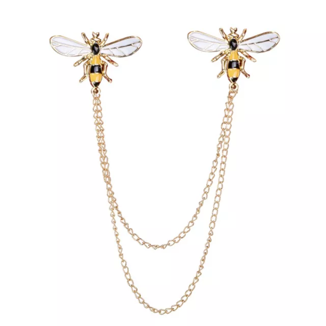 Bee Tassel Collar Pin Zinc Alloy Women's Clip Chain Enamel Pins Brooch