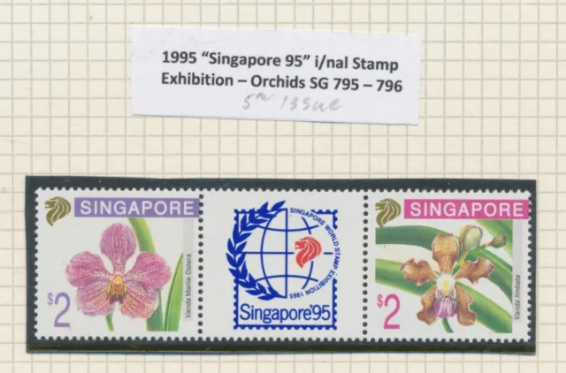 Singapore 1995 SG 795-796 MNH Orchids Singapore 95 5th Issue