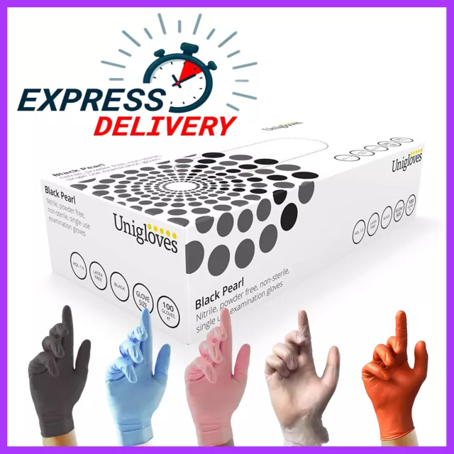 Disposable Gloves 100 Powder Latex Free Clear Vinyl Nitrile Pink Blue Tattoo Car