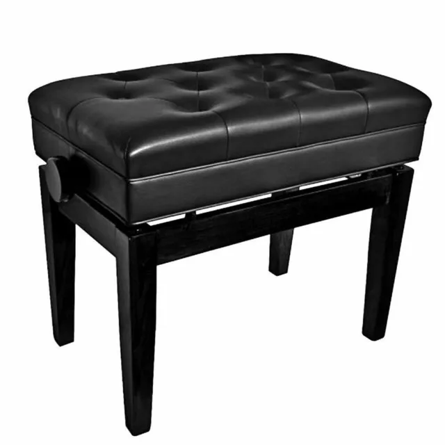AMS KTW15 Piano Style Bench Height Adjustable with Storage Compartment Ebony 3