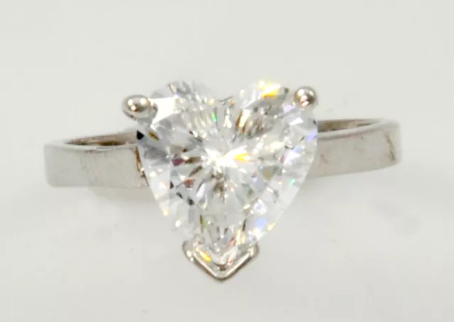 Bague coeur 2 ct haut vintage russe CZ simulant moissanite SS taille 11 3