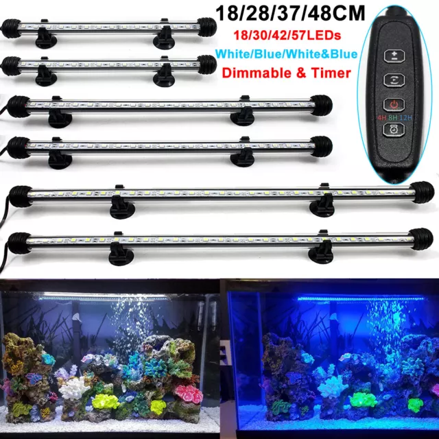 18-48CM LED Aquarium Fish Tank Strip Lights Bar Lamp Submersible Lights US Plug